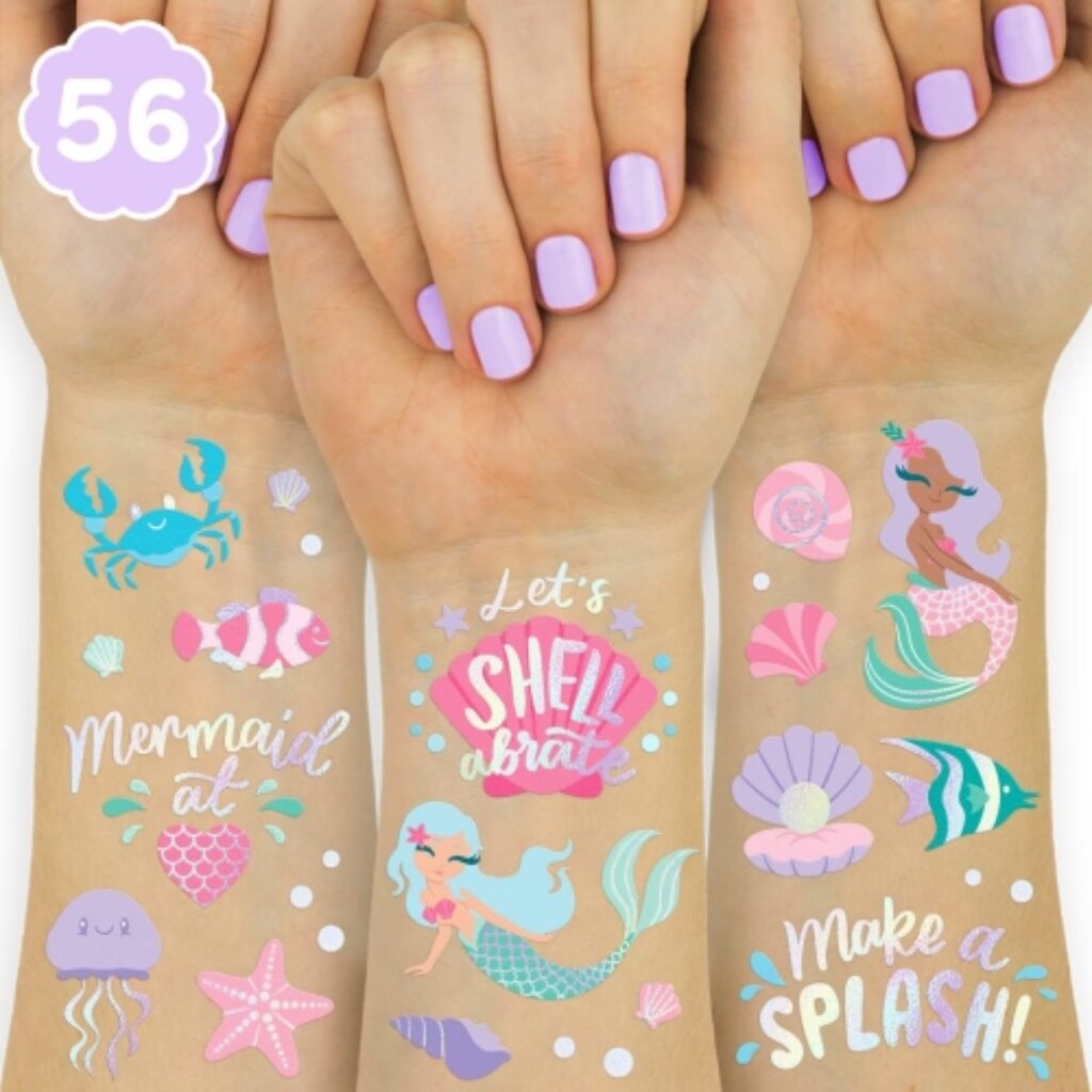 3 Year Old Girl Gifts - Under The Sea Mermaid Tattoos