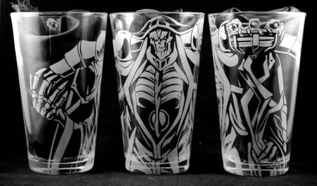 Overlord Ainz Ooal Gown Laser Engraved Pint Glass